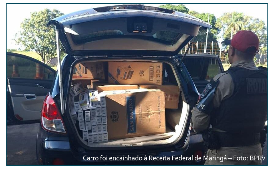 Polícia apreende carga de cigarros paraguaios na PR-323.